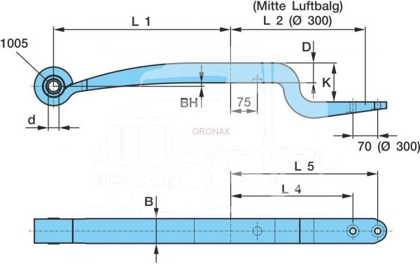 BPW ALII LEAF SPRING OVERSLUNG - SMALL WITH BIG BEND