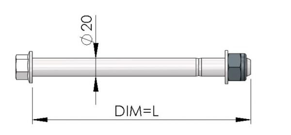 WEW SHOCK BOLT M20X175